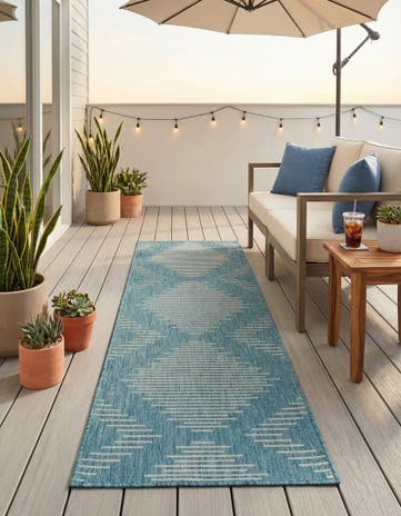 2' x 6' Easy-Clean Modern Indoor / Outdoor Runner Rug