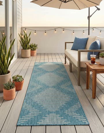 2' x 6' Easy-Clean Modern Indoor / Outdoor Runner Rug