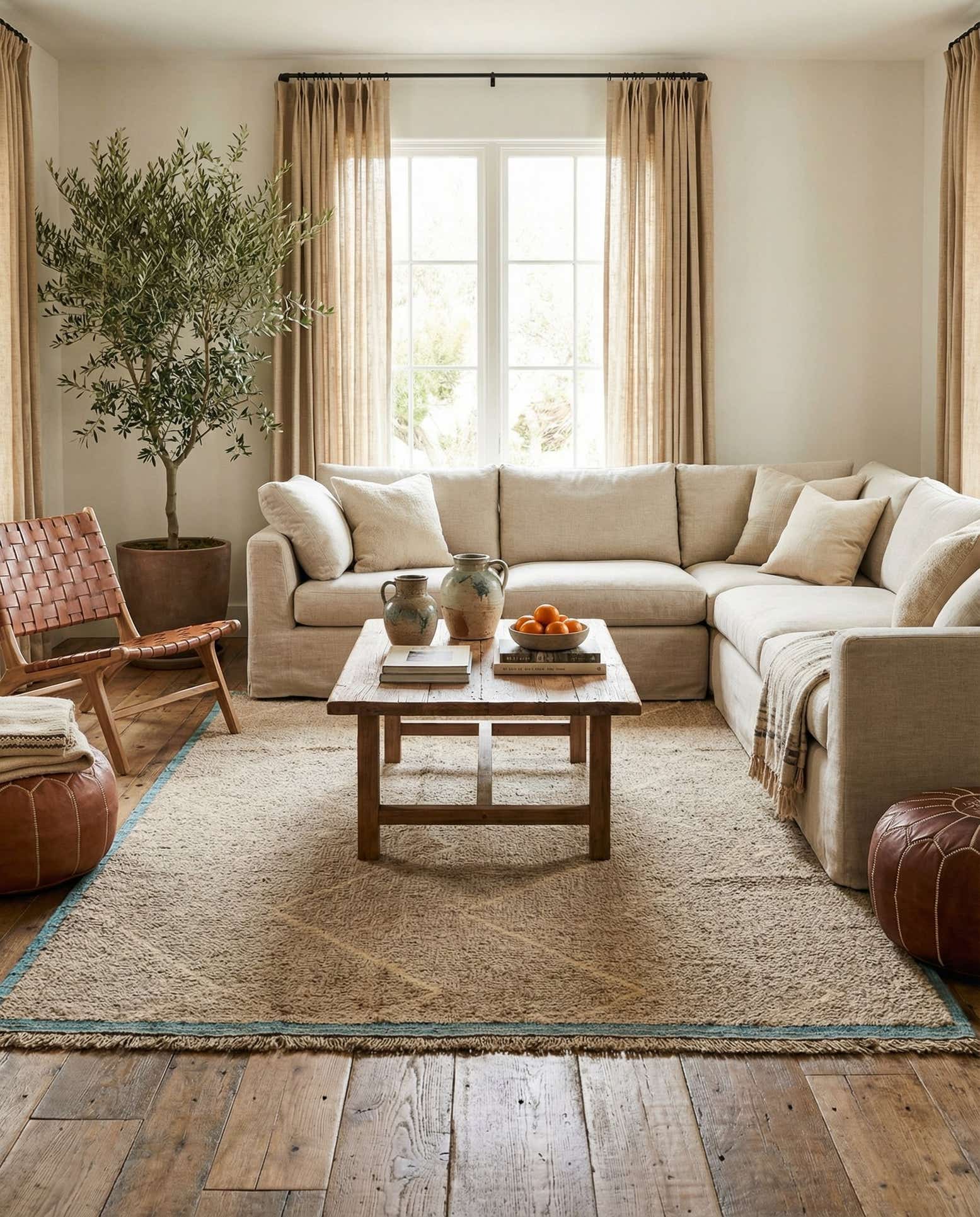 6' 2 x 9' 6 Hand Knotted Moroccan Wool Rug
