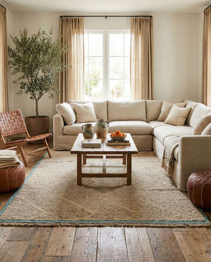 6' 2 x 9' 6 Hand Knotted Moroccan Wool Rug