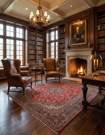 8' 1 x 11' 6 Kashan Wool Rug