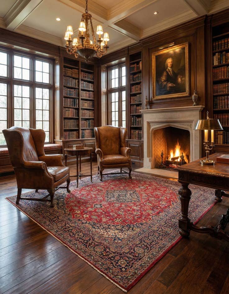 Detail image of 8' 1 x 11' 6 Kashan Wool Rug