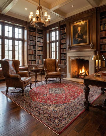 8' 1 x 11' 6 Kashan Wool Rug
