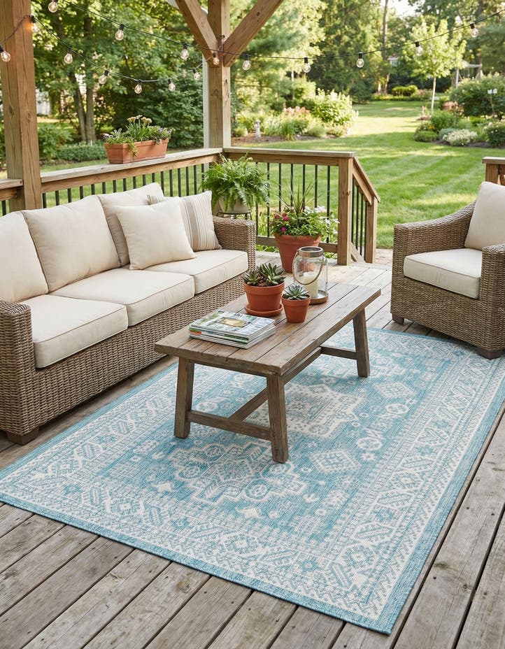 5' 3 x 8' Easy-Clean Aztec Indoor / Outdoor ...