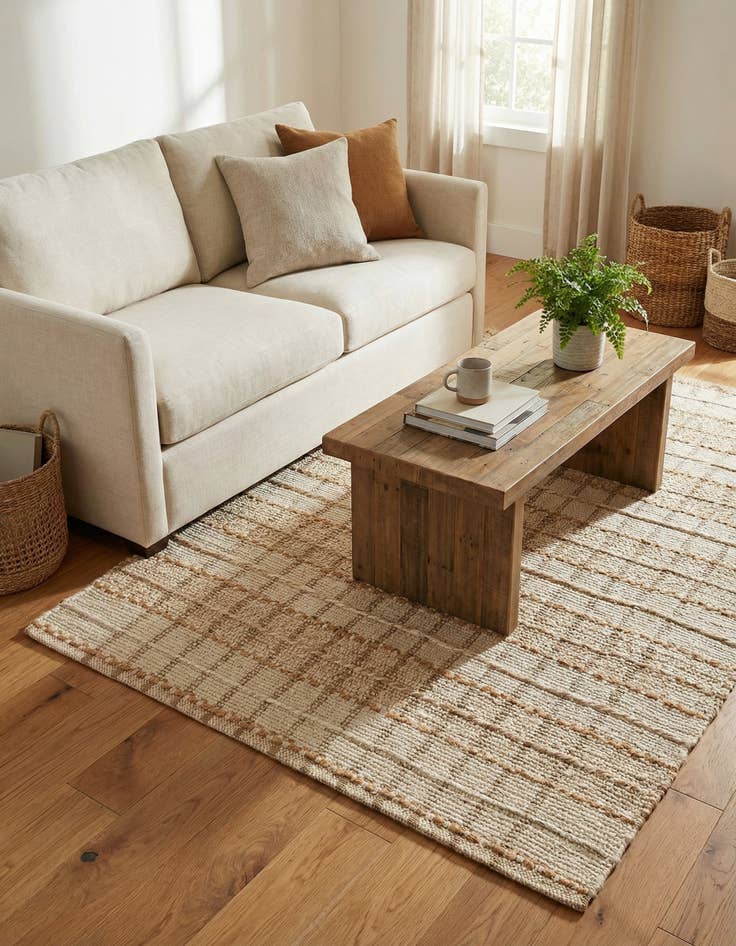 Detail image of 4' 1 x 6' 1  Hand Braided Laurel Handwoven Jute Rug