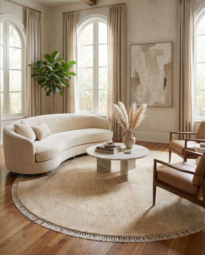 6' 6 x 6' 6 Hand Knotted Darya Wool Round Rug