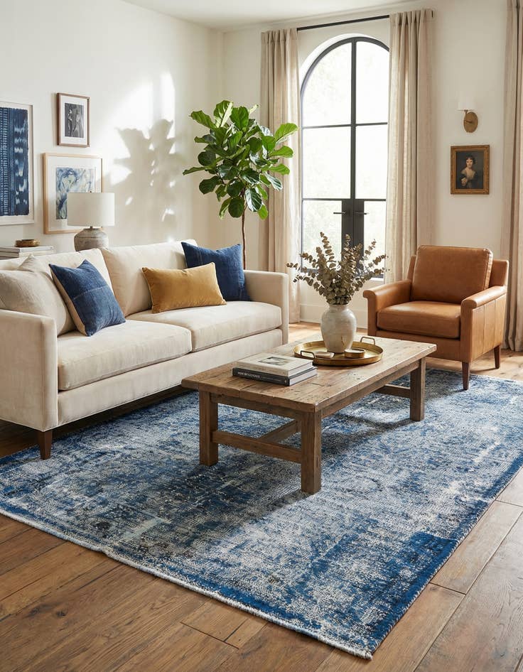 Detail image of 4' 4 x 7' 2  Hand Knotted Ultra Vintage Persian Wool Rug