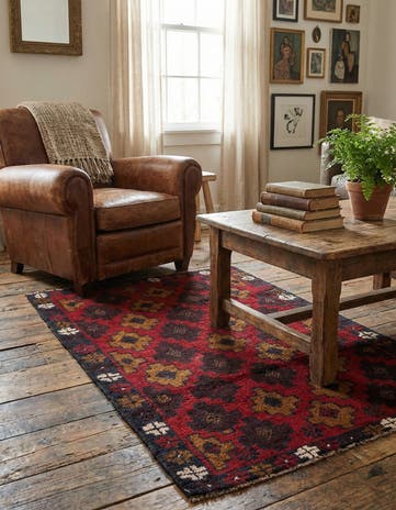2' 9 x 4' 7 Hand Knotted Balouch Persian Wool Rug