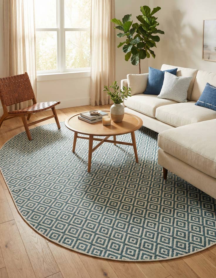 Detail image of 7' 10 x 10'  Washable Jill Zarin Costa Rica Indoor / Outdoor Oval Rug