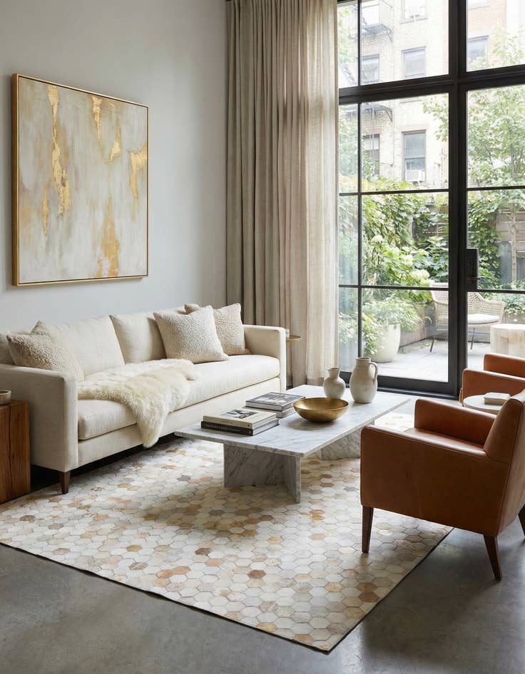 Detail image of  5' x 8' Cowhide Leather Rug