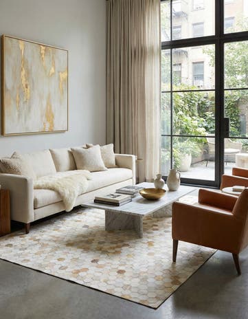5' x 8' Cowhide Leather Rug