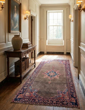 4' 10 x 10' 9 Hand Knotted Koliaei Persian Wool Runner Rug