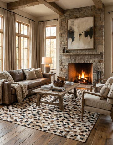 5' x 8' Cowhide Leather Rug