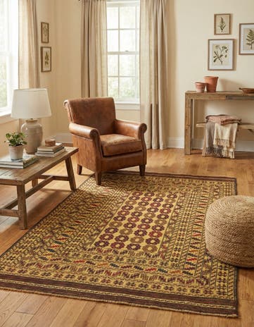 4' x 6' 4 Hand Woven Kilim Afghan Wool Rug