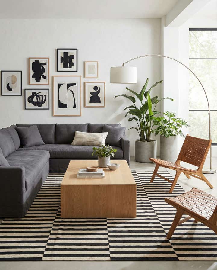 8' 7 x 9' 10 Hand Woven Kilim Modern Wool Rug