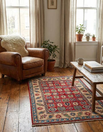2' 9 x 4' Hand Knotted Kazak Rug