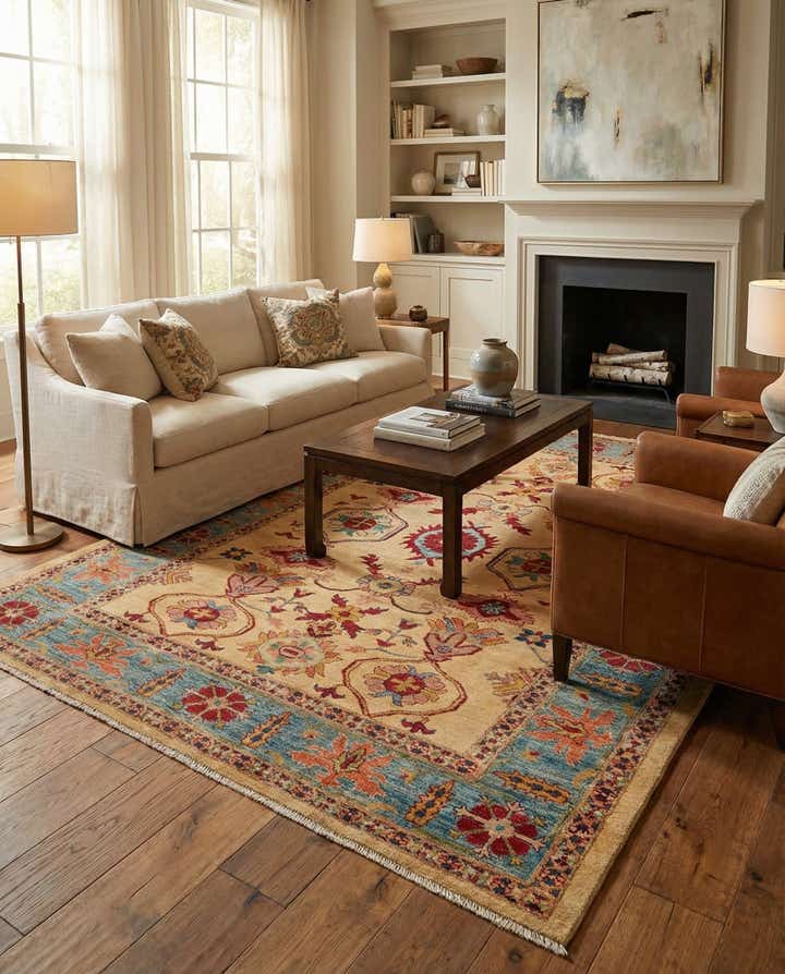 6' 6 x 9' 8 Hand Knotted Ziegler Wool Rug