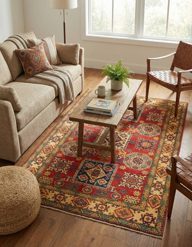 Detail image of 3' 10 x 5' 10  Hand Knotted Kazak Rug