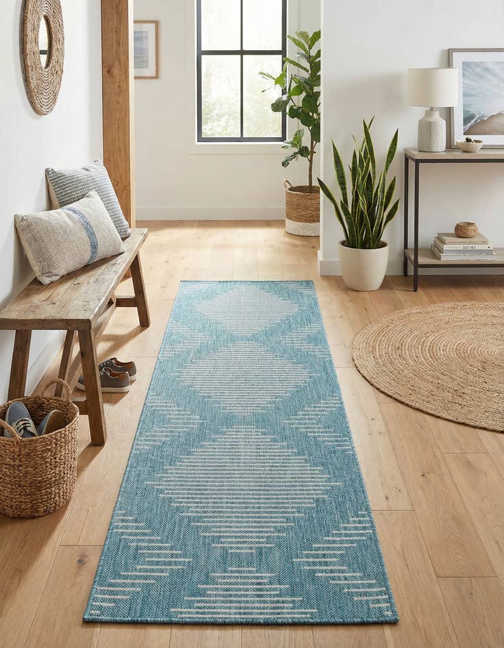 Detail image of 2' x 6' Easy-Clean Modern Indoor / Outdoor Runner Rug