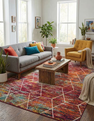 7' x 10' Lattice Frieze Rug