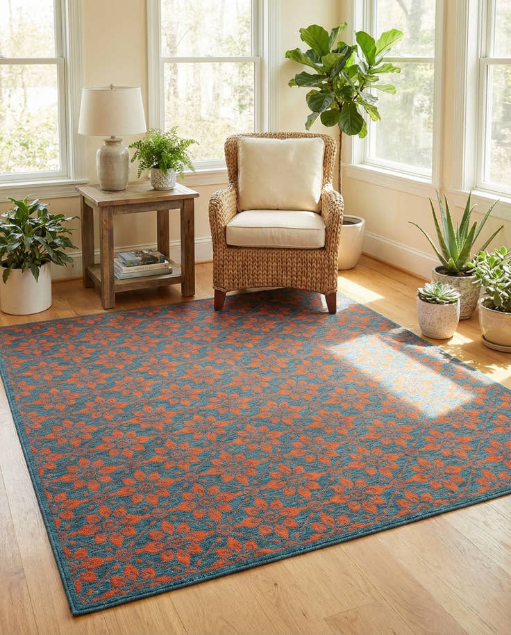 Detail image of 7' 10 x 7' 10 Easy-Clean Lattice Indoor / Outdoor Square Rug