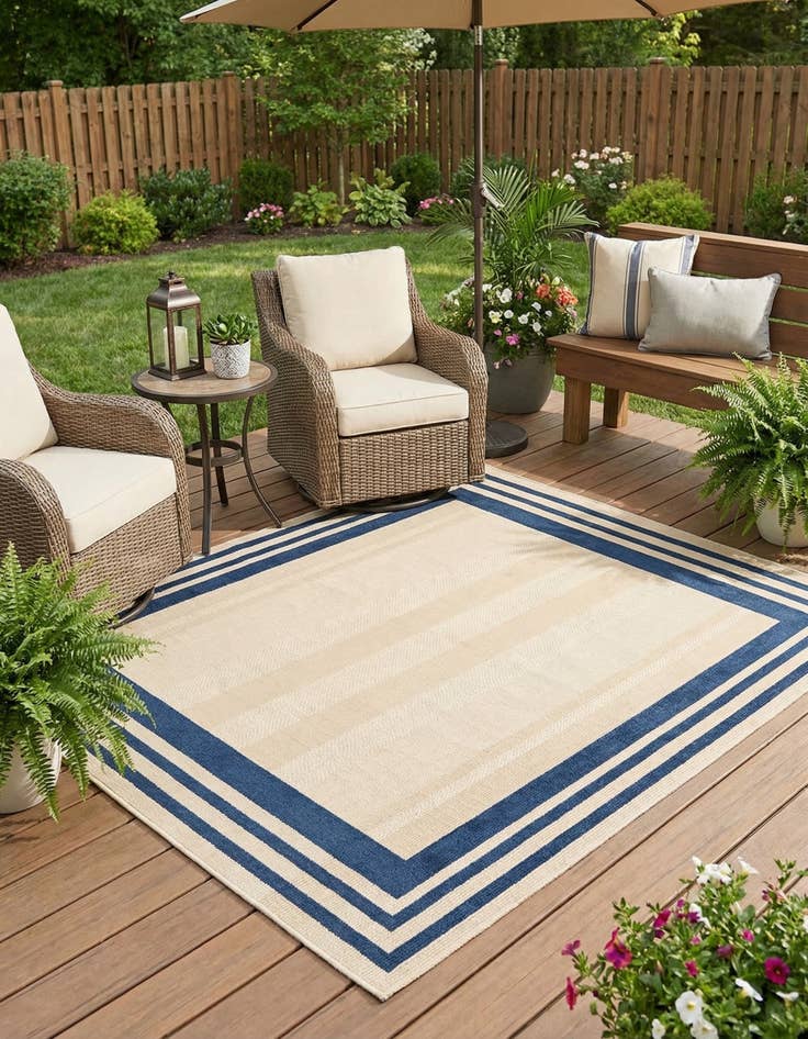 Detail image of 7' 10 x 7' 10 Easy-Clean Aruba Indoor / Outdoor Square Rug
