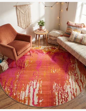 Washable Hyacinth Round Rug