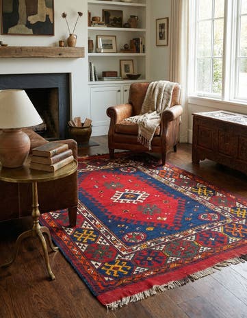 4' 6 x 5' 10 Hand Knotted Anatolian Wool Rug