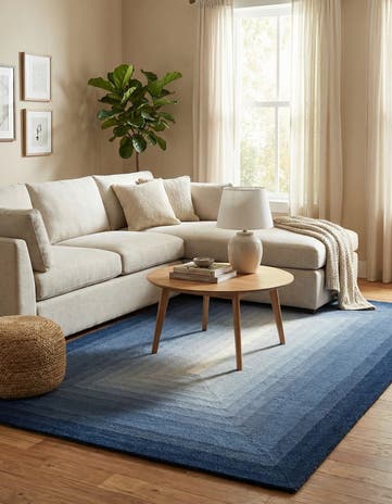 Blue Ombre Wool Rug