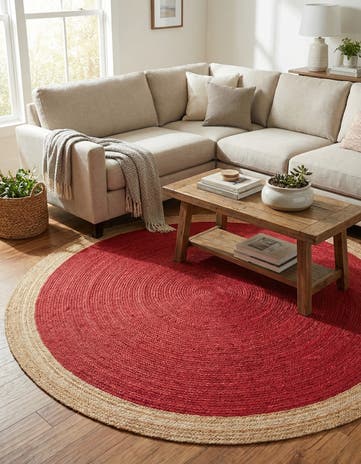 8' x 8' Handmade Braided Jute Round Rug