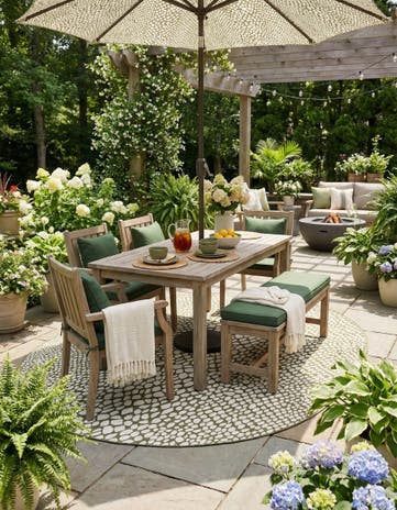 Green Easy-Clean Jill Zarin Cape Town Indoor / Outdoor Oval Rug