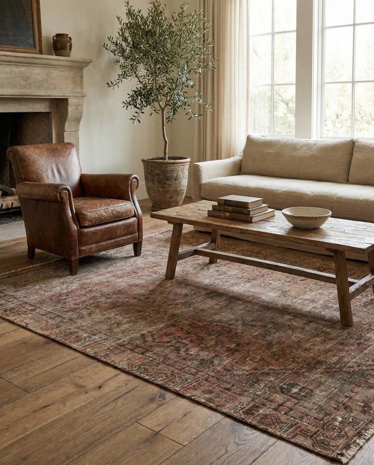 Detail image of 4' 8 x 6' 2 Hand Knotted Ultra Vintage Persian Wool Rug
