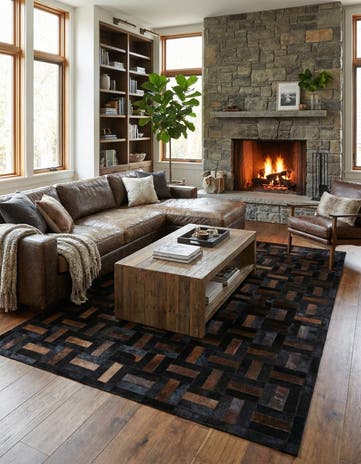 5' 3 x 8' Cowhide - Patchwork Rug