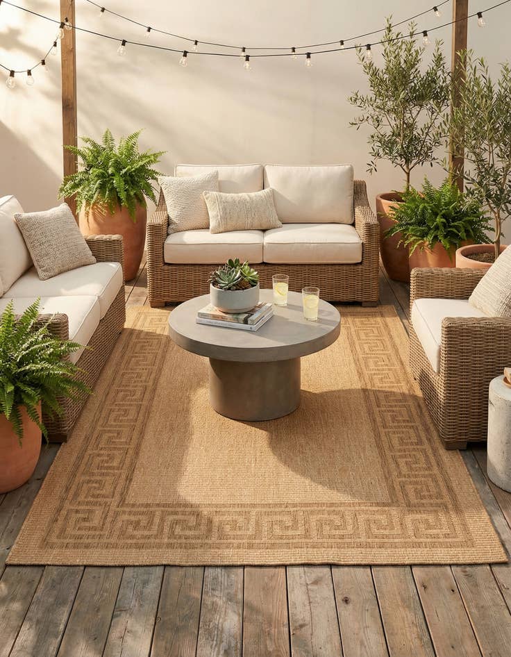 Detail image of  6' x 9'  Washable Border Indoor / Outdoor Rug