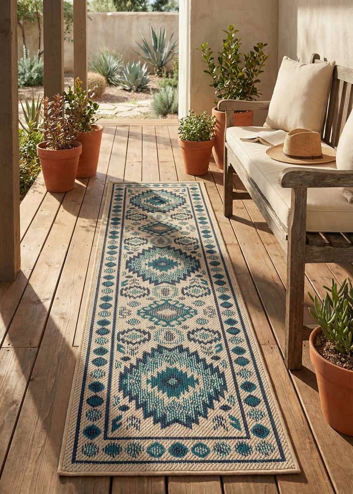 2' x 8' Easy-Clean Baja Indoor / Outdoor Runner Rug