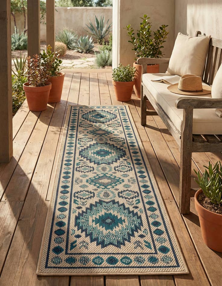 Detail image of 2' x 8'  Washable Baja Indoor / Outdoor Runner Rug
