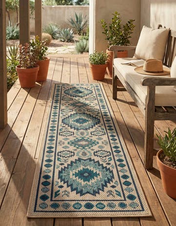 2' x 8' Easy-Clean Baja Indoor / Outdoor Runner Rug