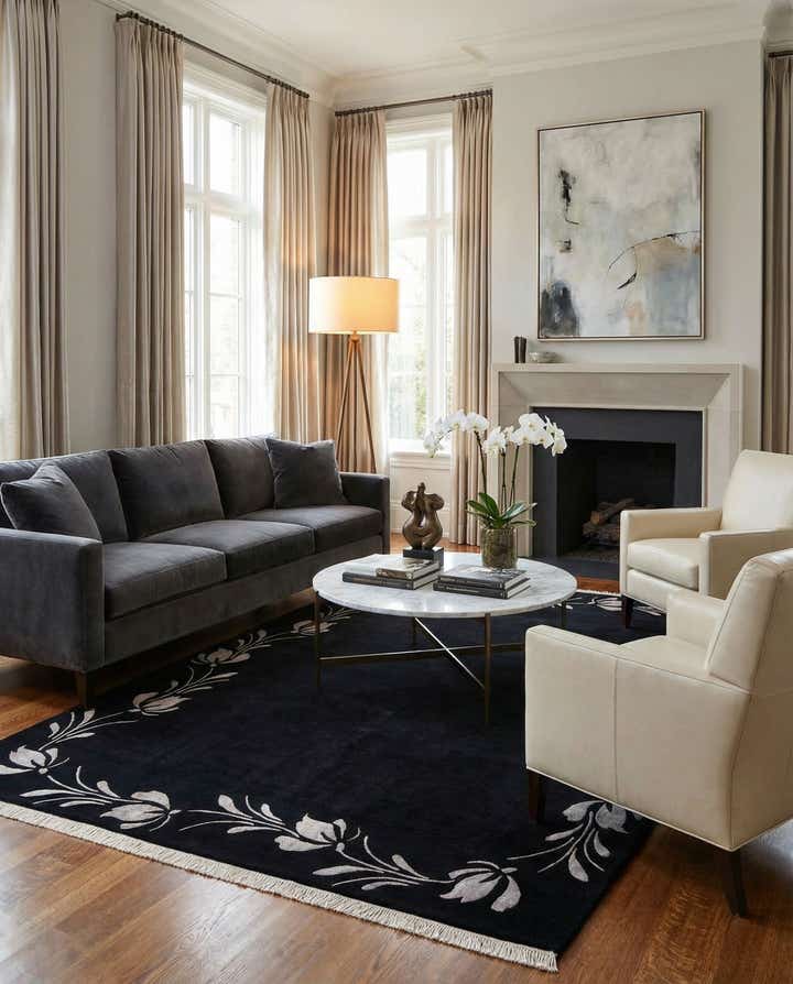 6' 7 x 9' 9 Hand Knotted Darya Wool Rug