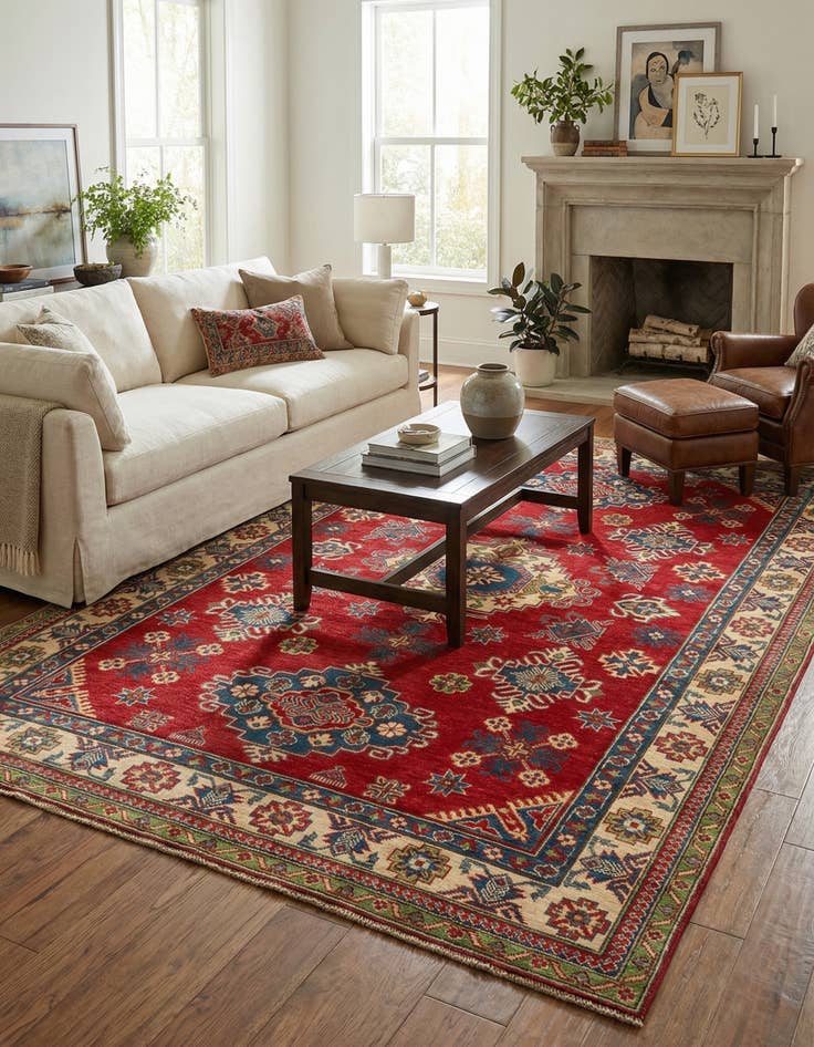 Detail image of 5' 10 x 9' 2  Hand Knotted Kazak Rug