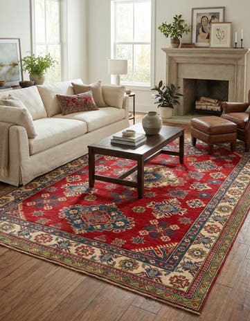 5' 10 x 9' 2 Hand Knotted Kazak Rug