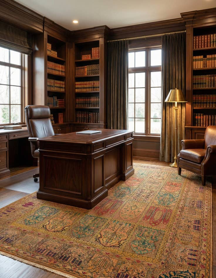 Detail image of 6' x 9'  Hand Knotted Kashmir Oriental Rug