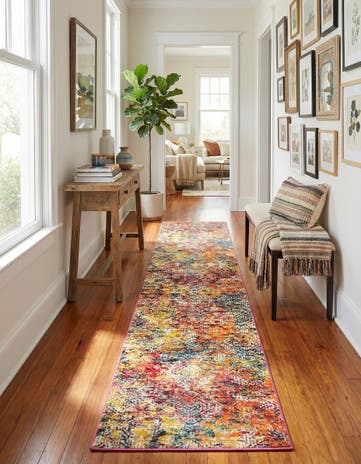 2' 7 x 12' Washable Vivid Runner Rug