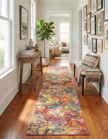 2' 7 x 12' Washable Vivid Runner Rug