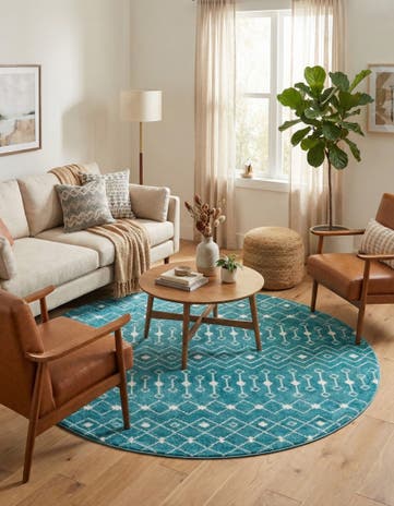 7' 10 x 7' 10 Moroccan Trellis Round Rug