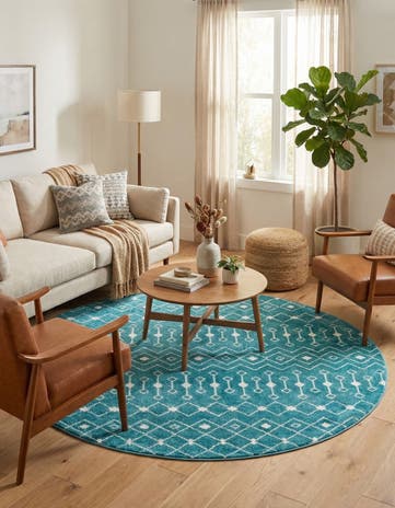 7' 10 x 7' 10 Moroccan Trellis Round Rug