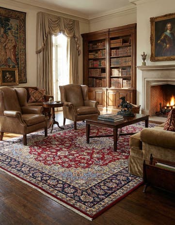 9' 9 x 13' 4 Hand Knotted Isfahan Persian Wool Rug