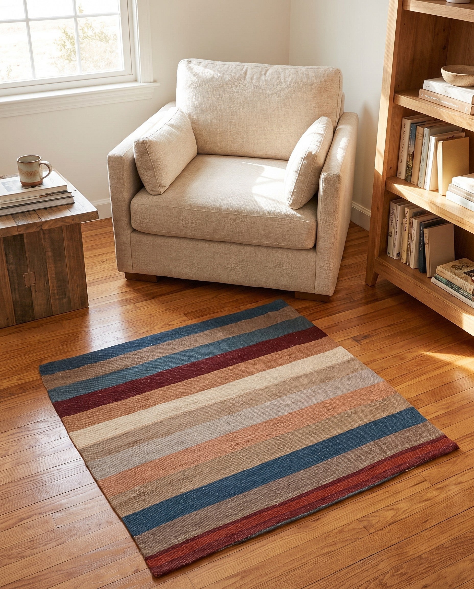 3' 3 x 3' 3 Hand Woven Pillow Wool Square Rug