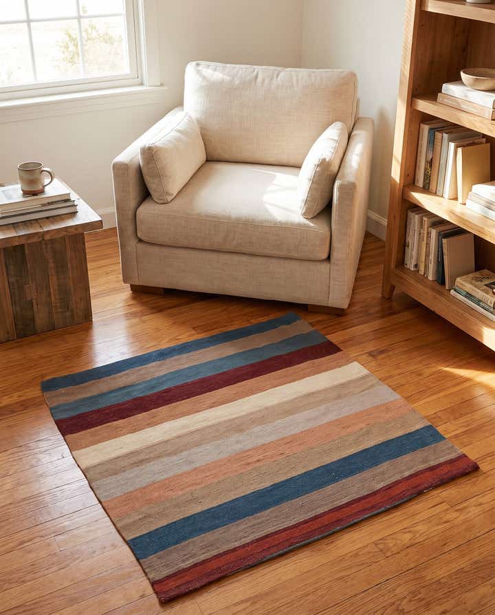 3' 3 x 3' 3 Hand Woven Pillow Wool Square Rug