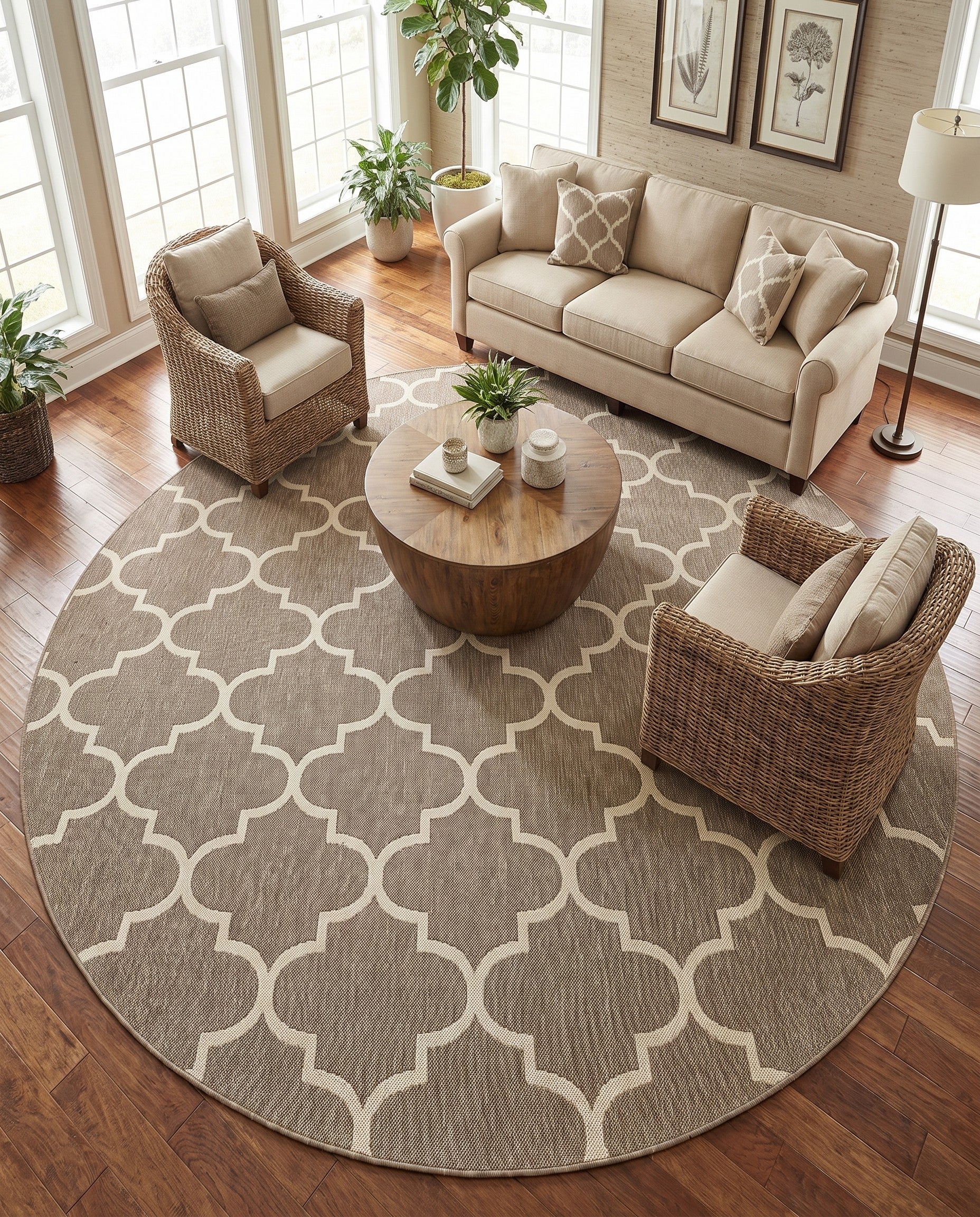 12' 2 x 12' 2 Lattice Round Rug