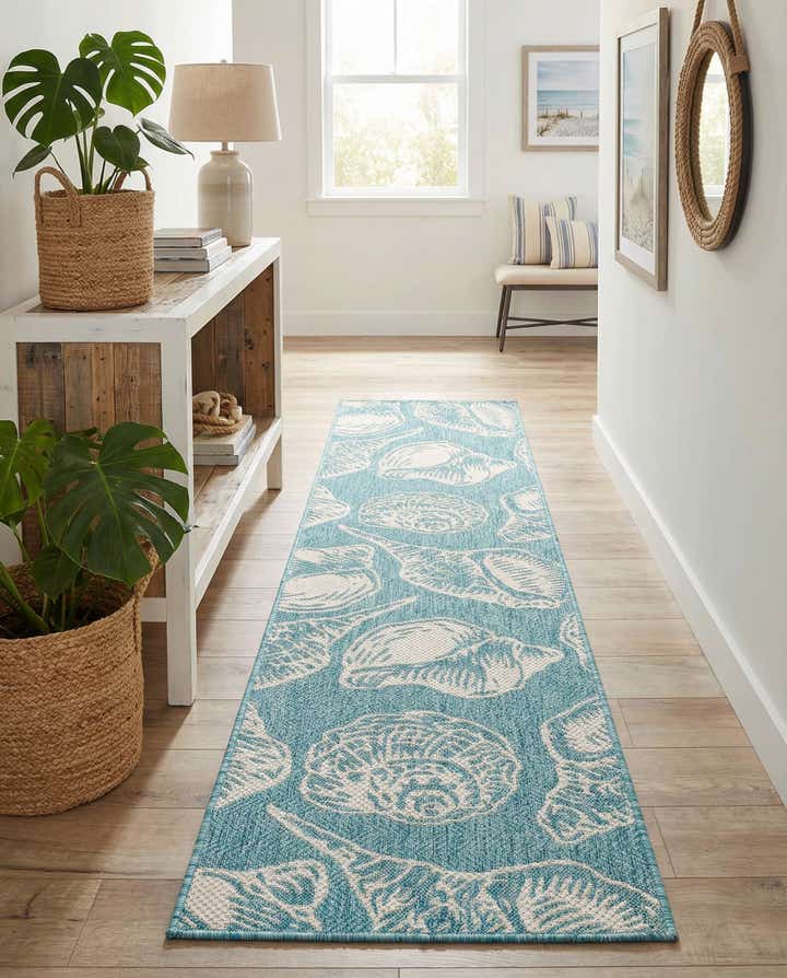 2' x 8' Easy-Clean Coastal Indoor / Outdoor Runner Rug
